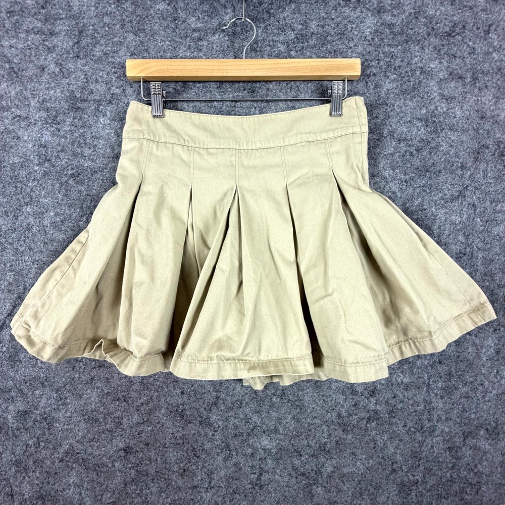 Vintage‎ Cherokee School Uniform Skort Girls 8+ Beige Cotton Stretch Pleated